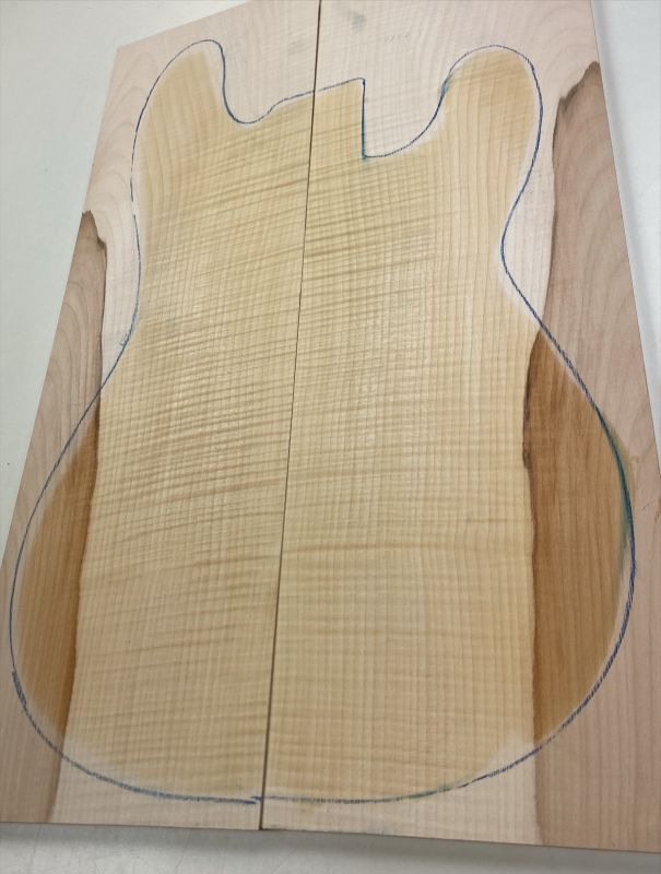 Top Sycamore / Europ. Maple, gentle curl, 2-pcs. Unique Piece #066